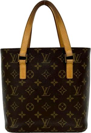 Louis Vuitton Brown Leather Pvc Handbag Tote Bag (Pre-Owned)