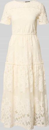 Zero Midikleid aus Spitze mit Rundhalsausschnitt in Ecru, Gr&ouml;&szlig;e 34