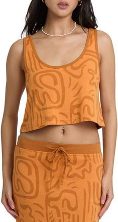 Billabong Embers Crop Tank in Tangerine at Nordstrom, Size Medium