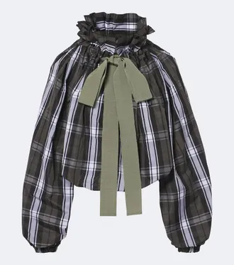Patou Bow-detail checked top