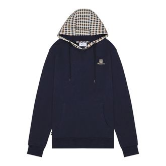 Aquascutum Hoodies, male, Blue, 2XL, Club Check Hoodie