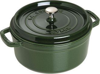 Staub Cocotte Redonda Staub 24 Cm Verde De Hierro Fundido 3,8 L Tapa Abombada