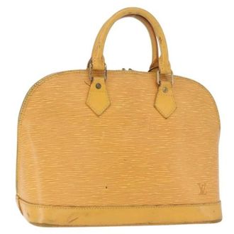 Louis Vuitton Tweedehands leren Louis Vuitton tassen - Dames - Pre-owned - Geel - Maat: ONE Size Leer