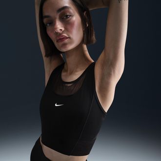 Nike Womens Nike Pro Dri-FIT Cropped Tank Top in Black | HJ1192-010