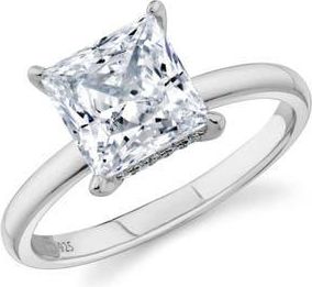 Crislu Princess Cut Cubic Zirconia Solitaire Ring in Pure Platinum /Clear Stone at Nordstrom, Size 6