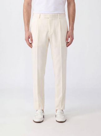 Ferragamo Slim Fit Tailored Trousers in Cotton and Cashmere