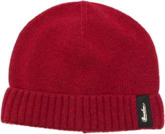 Borsalino Rode Kasjmier Gebreide Omgeslagen Manchet Hoed - Dames - Hoeden - Rood - ONE Size - Kasjmier - Accessoires