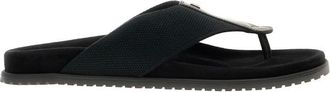 Dolce & Gabbana Schoenen, Heren, Zwart, 42 EU, Katoen, Logo Flip Flops