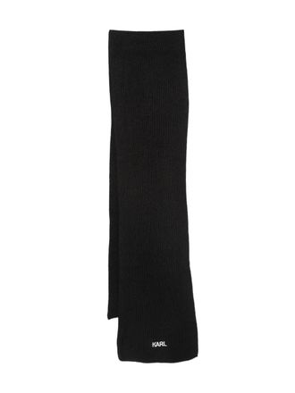 Karl Lagerfeld logo-embroidered scarf - men - Polyacrylic/Polyamide - One Size - Black