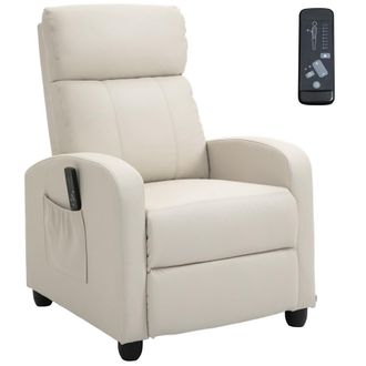 HOMCOM Sill&oacute;n de masaje 68x88x98 cm crema