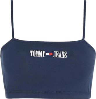 Tommy Jeans Blauwe Katoenen Crop Top Ultra Archief - Dames - Tops zonder mouwen - Blauw - L - Katoen - Tops