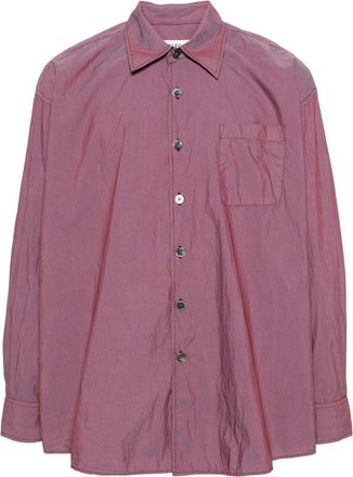 Our Legacy Borrowed cotton-blend shirt - men - Polyamide/Cotton/Mother of Pearl - 54 - Purple