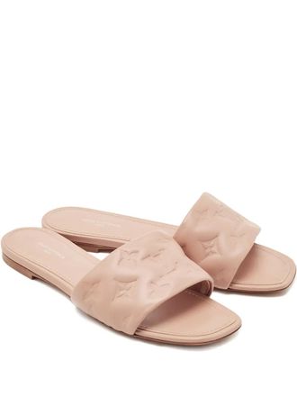 Louis Vuitton Monogram-embossed leather slide - Pink