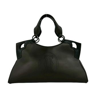 Cartier Black Leather Handbag Tote Bag (Pre-Owned)