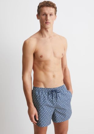 Marc O'Polo Badeshorts MARC OPOLO Mini Geo Print, Herren, Gr. S, N-Gr, blau (murphy marine print), Obermaterial: 100% Polyester, gemustert, Badehosen Badeshorts, 
