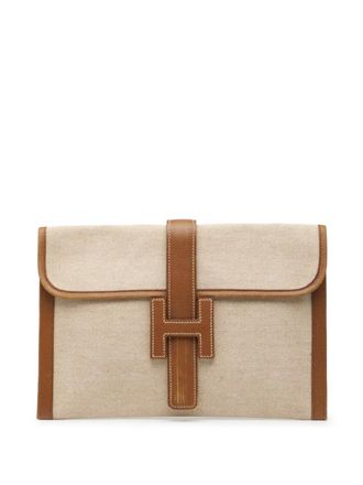 Herm&egrave;s 1976 Toile Jige 29 clutch bag - Marrone