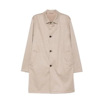 Kired Kired - Peak Coat - Heren - Mantels - Beige - Maat: XL Zijde