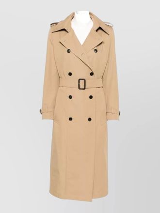 Gucci long cotton trench coat belted waist