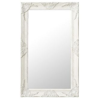 vidaXL Espejo De Pared Estilo Barroco Blanco 50x80 Cm Vidaxl