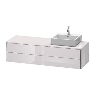 Duravit Mueble De Pared Duravit Xsquare 160,0 X 54,8 Cm, 4 Cajones, Color (frente/cuerpo): Laca Blanca Lila Alto Brillo - Xs4914r2727