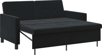vidaXL Sof&aacute; Cama Negro Tela Vidaxl