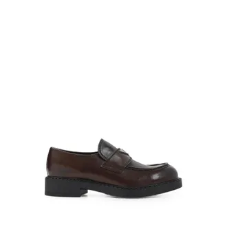Prada Logo-plaque Calf Leather Loafers