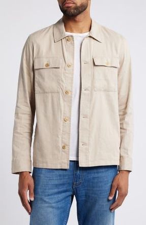 Faherty Movement Flex Linen & Cotton Button-Up Shirt Jacket in Natural at Nordstrom Rack, Size Xx-Large
