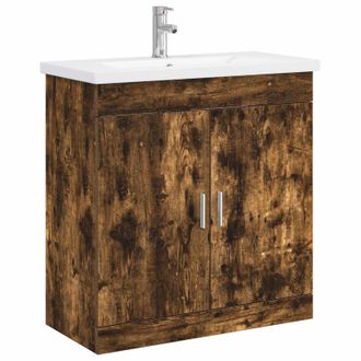 vidaXL Juego De Muebles De Ba&ntilde;o Roble Ahumado 81 X 40 X 84,5 Cm Vidaxl
