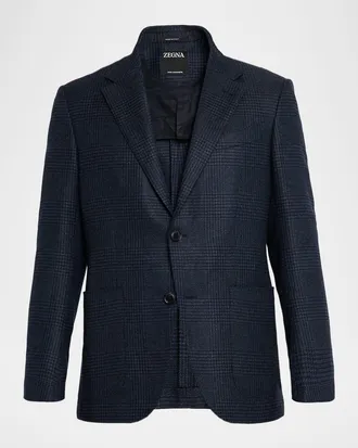 Ermenegildo Zegna Men & apos;s Oasi Cashmere Glen Plaid Two-Button Sport Coat