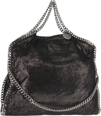 Stella McCartney Stella Mccartney Falabella Fold Over Bag Faux Suede Black Synthetic Bag (Pre-Owned)