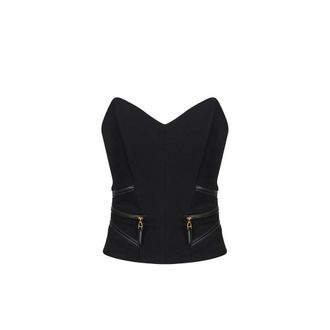 Elisabetta Franchi Dames, Tops, Zwart, Maat: XS Poliester