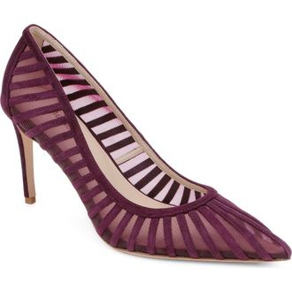 L'agence Lenox Mesh Pump in Burgundy Suede at Nordstrom, Size 6.5