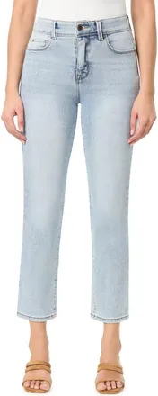 Curve Appeal Effortless 27-Inch High Rise Slim Straight Leg Jeans in Sky Blue at Nordstrom Rack, Size 10