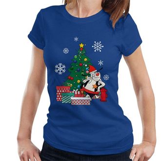Cloud City 7 Deputy Dawg Around The Christmas Tree Womens T-Shirt Royal Blue