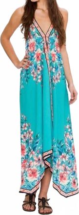 Flying Tomato Floral Print Halter Dress In Jade