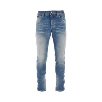 Dolce & Gabbana Vaqueros Slim Fit de Mezclilla El&aacute;stica - Jeans - Hombre - Azul - 2XL