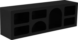Vente-Unique Mueble TV con 7 estantes - Negro - LUELA