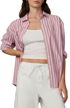 Joe's The Boyfriend Stripe Oversize Button-Up Shirt in Blush Pink Stripe at Nordstrom, Size X-Small