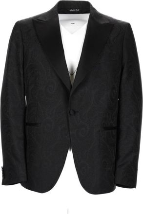 Brian Dales Single-Breasted Acetate-Wool Blend Jacket with Paisley Pattern