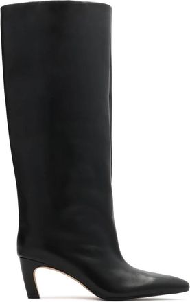 Kazar Slip-on Laarsjes met Hak - Dames - Laarzen met Hak - Zwart - 38 EU - Leer - Schoenen