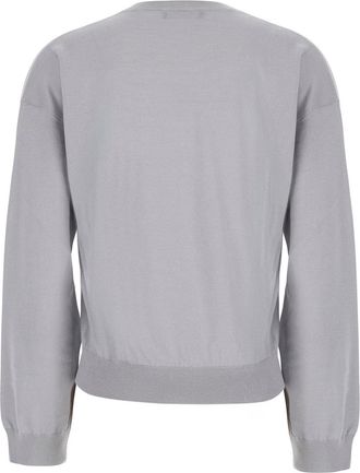 Fabiana Filippi Womens Sweater Wool-Cotton Grey Wool Cotton Tops Top
