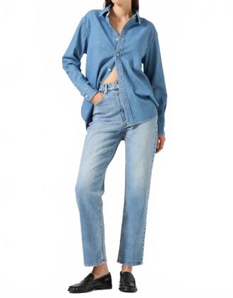 Rolla's Loulou High Rise Straight Leg Jean In Lennon Blue