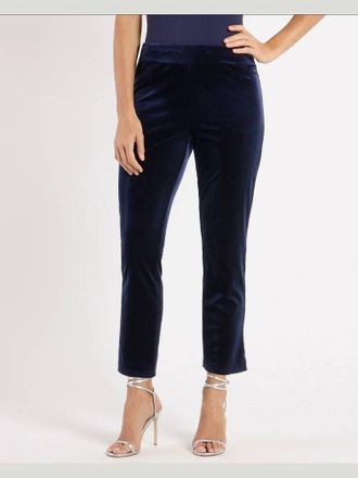 Jude Connally Lucia Stretch Velvet Pants In Timeless Navy