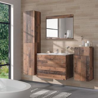 Vicco Conjunto De Muebles De Ba&ntilde;o Izan, Estilo Antiguo, 5 Piezas Con Unidad Alta Y Midi