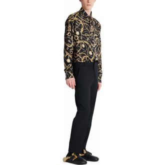 Balmain Straight-Leg Tailored Wool Trousers in Black at Nordstrom, Size 52 It