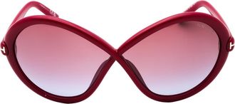 Tom Ford glanzende fuxia montuur violette zonnebril