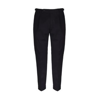 Berwick 1707 Broeken, Heren, Zwart, S, Leer, Slim-fit broek