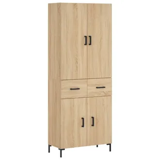 vidaXL Vidaxl - Aparador Alto Madera Contrachapada Color Roble 69,5x34x180 Cm