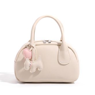 Generic PU Leather Handbag with Adjustable Strap Pillow Bag for Women Shopping (White)