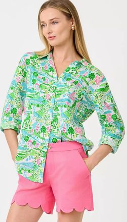 Lilly Pulitzer Sea View Linen Button Down Shirt